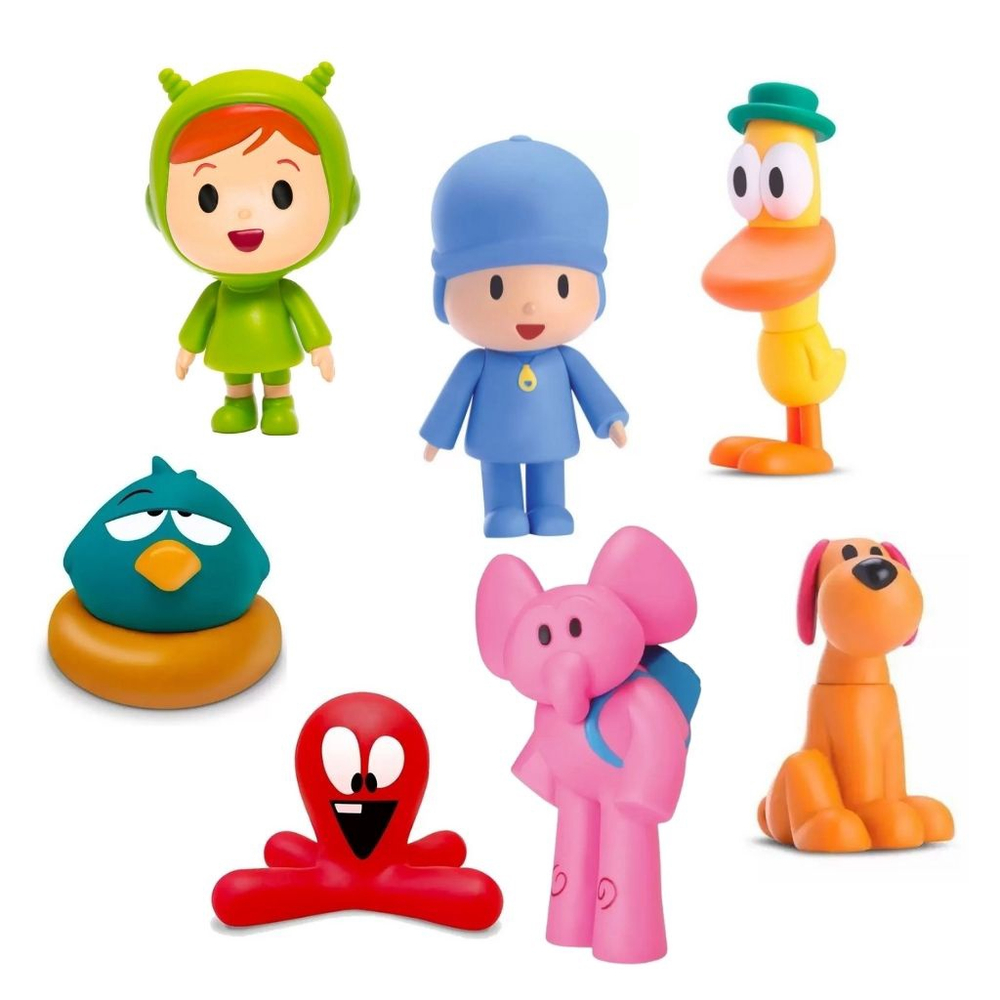 Kit 7 Bonecos Da Turma Pocoyo Todos Em Vinil Atoxico Cardoso Em ...