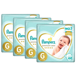 Kit fralda pampers premium care G - 272 unidades Menor preço em Kit fralda pampers premium care G - 272 unidades