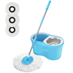 Balde Spin Mop 360 Centrifuga Com Esfregão Mais 3 Refil Azul Menor preço em Balde Spin Mop 360 Centrifuga Com Esfregão Mais 3 Refil Azul