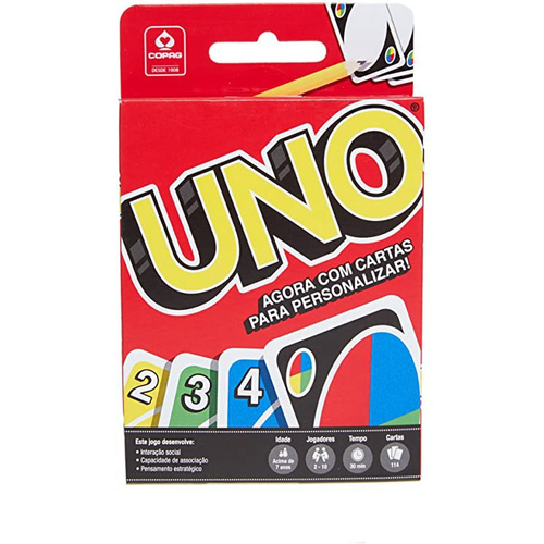 Jogo Uno Original da Copag 144 Cartas de 2 a 10 Jogadores - Mattel