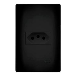 Kit 10 Tomada 10a Fame 2p + t 4x2 Habitat Black Preta Ref.4052 Menor preço em Kit 10 Tomada 10a Fame 2p + t 4x2 Habitat Black Preta Ref.4052