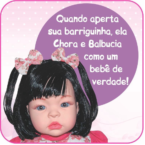 Boneca Bebe Reborn Barata De Pano Morena New born no Shoptime