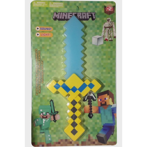 Espadinha Minecraft De Diamante - 47cm Com Som E Luz na Americanas