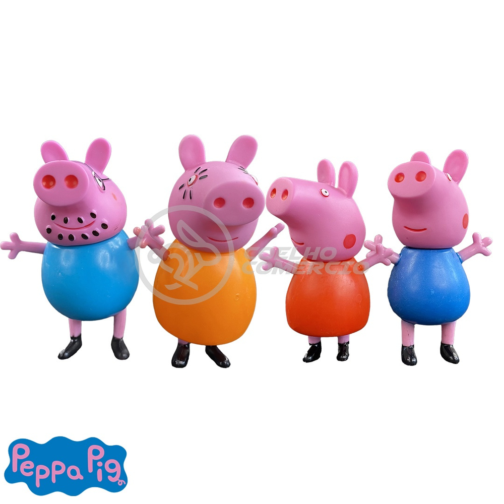 Peppa Pig e o George brincam com blocos de brinquedo coloridos! História  infantil com papai Pig 