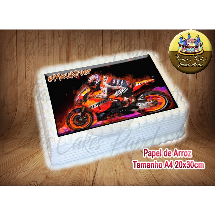 Moto Motocross Papel De Arroz P/ Bolo A4 20x30cm Mod.02