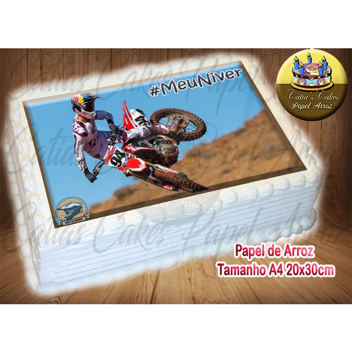 Motos Motocicletas e Bikes Papel De Arroz p/ Bolo Retangular A4 20x30cm ( Motocross) MOD.04 em Promoção na Americanas