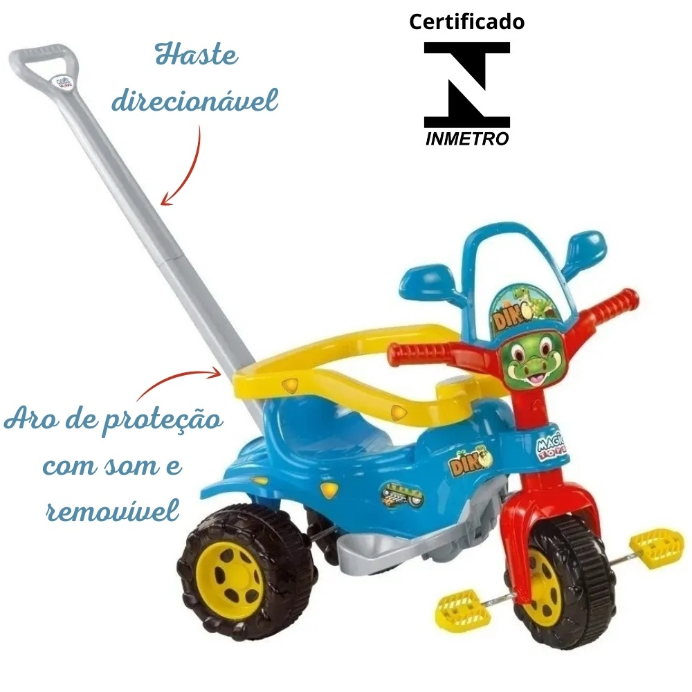 Triciclo Motoca Infantil Menino Menina Dinossauro Magic Toys em