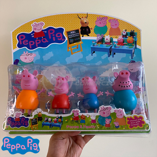 Kit Brinquedos infantil 4 Bonecos Familia Peppa Pig, George Pig, Papai Pig,  Mamãe Pig em Promoção na Americanas