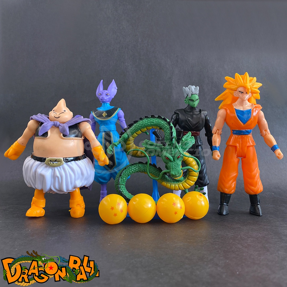 Kit Boneco Dragon Ball Z Action figure Goku, Bills, Majin boo