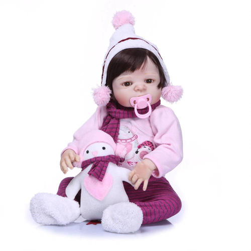 Boneca Bebê Reborn Menina Toda Silicone Pode Dar Banho 55 Cm em Promoção na  Americanas