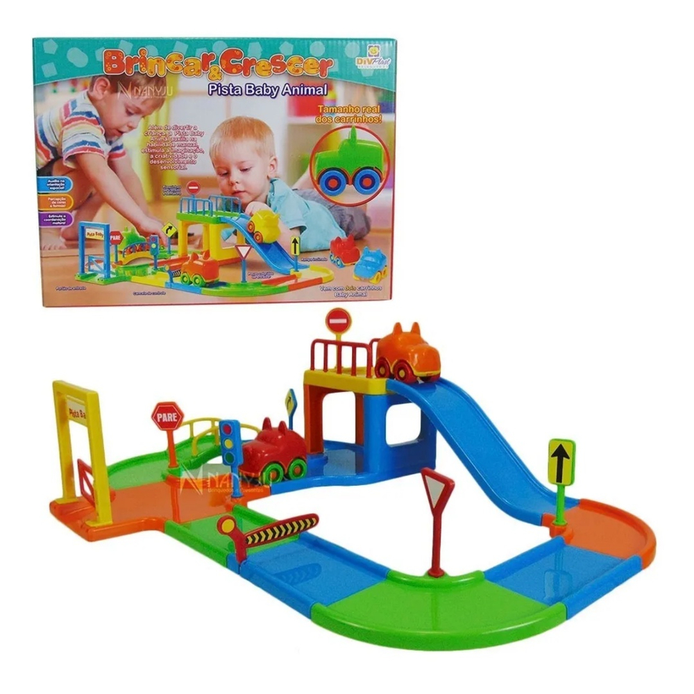 Pista De Carrinhos Brinquedo Corrida Infantil + 2 Carrinhos