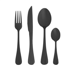 Faqueiro 24pc De Aço Inox Positano Preto Menor preço em Faqueiro 24pc De Aço Inox Positano Preto