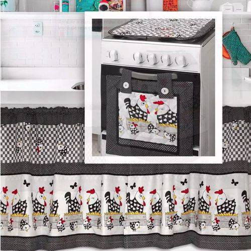 Kit Jogo de Cozinha Estampado Galinha Masterchef 11 Peças - Branco e Preto, Magalu Empresas