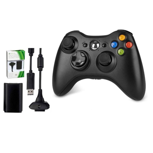 Kit 2 Controle Sem Fio Xbox360 Slim X360 Preto