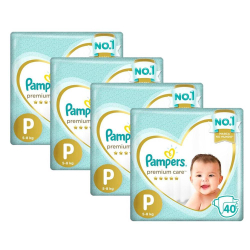Kit fralda pampers premium care P - 160 unidades Menor preço em Kit fralda pampers premium care P - 160 unidades