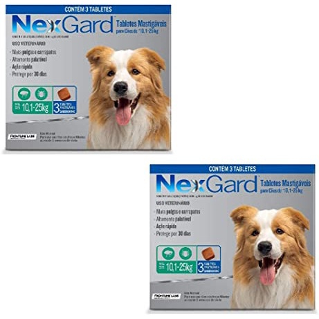 Nexgard Cães De 10,1 A 25kg 3 Tablet Antipulgas Carrapatos