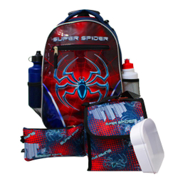 Menor preço em Kit 7 Itens Seanite Super Spider Mochila Rodinhas Lancheira
