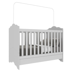 Menor preço em Berço Multimóveis Nuvem com Grade pvc Branco para Colchão 130cmx70cm ref. 0536PA