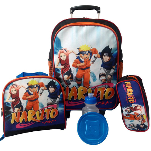 Mochila Escolar Passeio Juvenil Boruto Kit Completo Anime Naruto