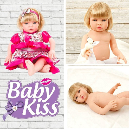 Boneca Bebe Reborn Barato Barata Super Baby Kiss Linda