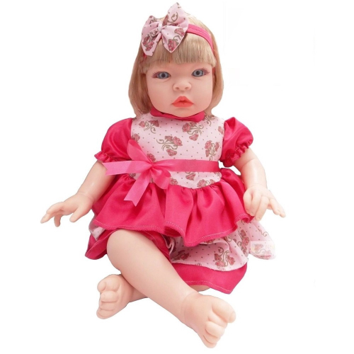 Bebe Reborn Menina Silicone Princesa Castanho Boneca Barata no Shoptime