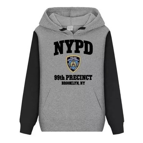 nypd grey moletom com capuz