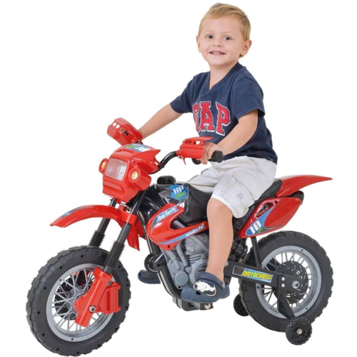 Moto Eletrica Infantil Belfix Big Trail Sport 6V Azul Rodinhas