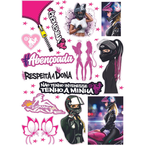 Super Cartela 14 Adesivos é De Menina Carro Moto feminino em Promoção na  Americanas