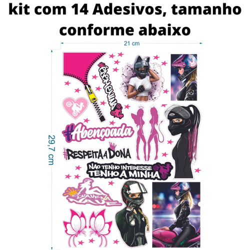 Super Cartela 14 Adesivos é De Menina Carro Moto feminino em Promoção na  Americanas