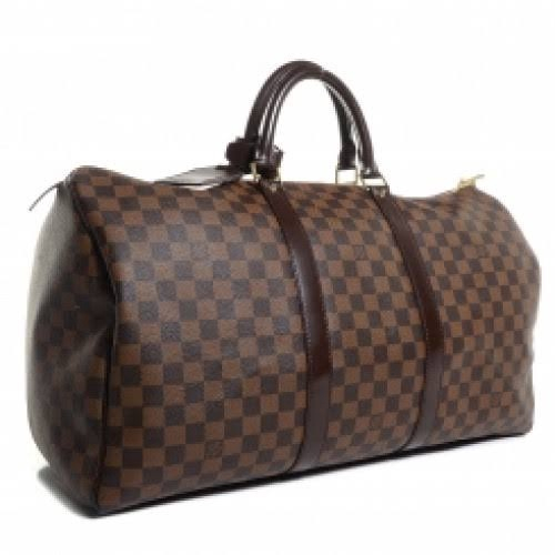 lv checkered duffle bolsa