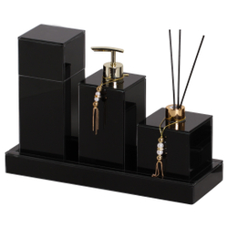 Kit banheiro lavabo luxo saboneteira difusor preto é boa?
