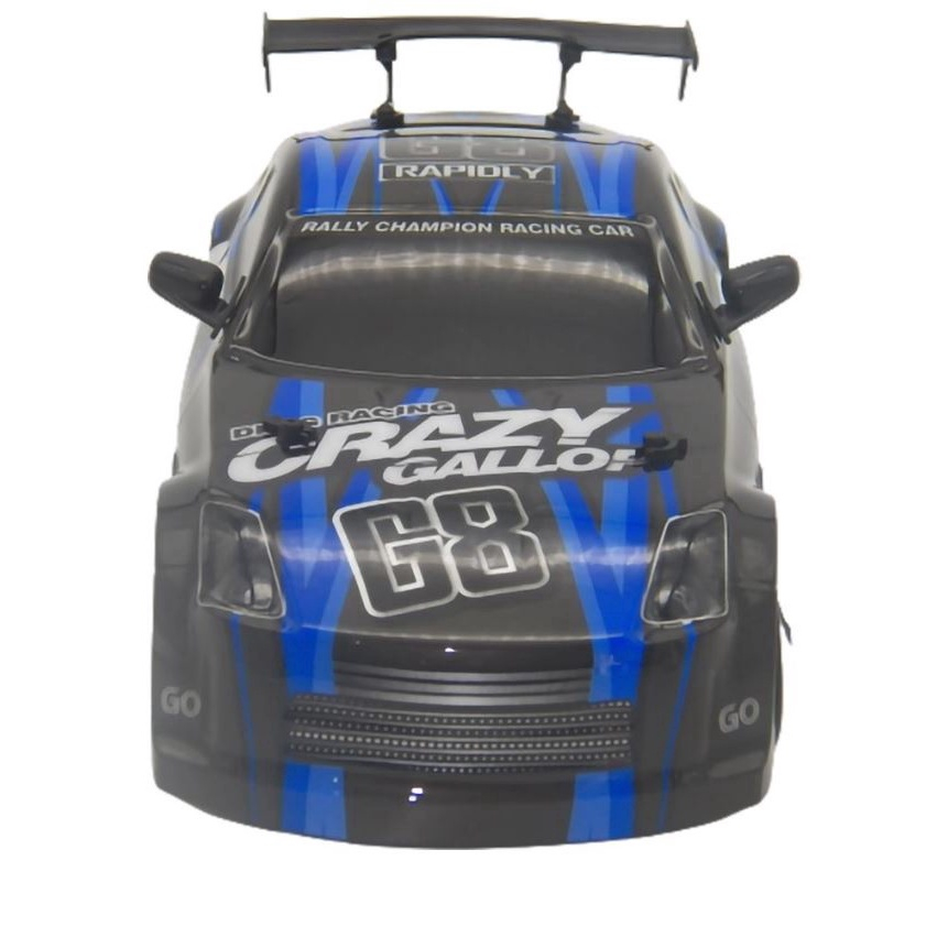 Carro Controle Remoto Drift Recarregável 4x4 1:14 Esportivo Preto/Azul