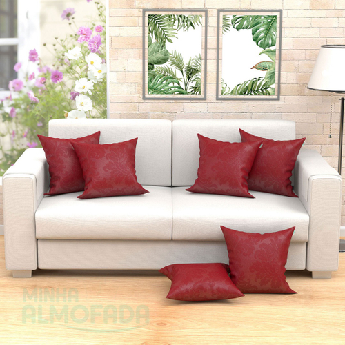 Kit Almofadas Decorativas Vermelhas Kit 6 unidades para Sofá 45cm x 45cm em  Promoção na Americanas