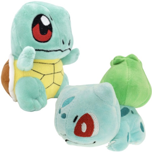 Kit 4 Pokémons Pelúcia 15cm Squirtle Bulbasaur Pikachu Mew