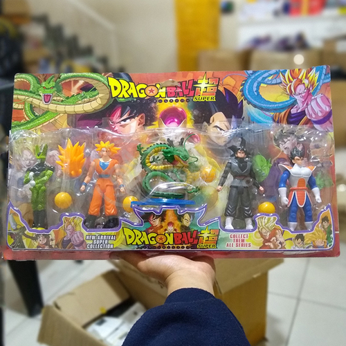 Boneco Goku Black Dragon Ball Com Esfera Super Resina 20cm