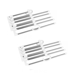 Kit com 2 Cabides Multifuncional para Calças de Inox com 5 Divisórias Branco Clink CK5151 Menor preço em Kit com 2 Cabides Multifuncional para Calças de Inox com 5 Divisórias Branco Clink CK5151