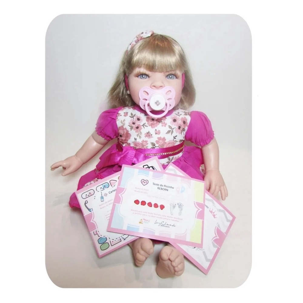 Boneca Bebê Reborn Realista 16 Itens Linda Bolsa Maternidade