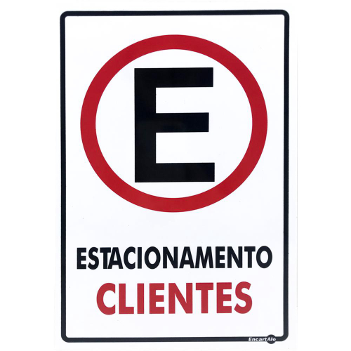 Placa Estacionamento Clientes PS02 Menor preço em Placa Estacionamento Clientes PS02