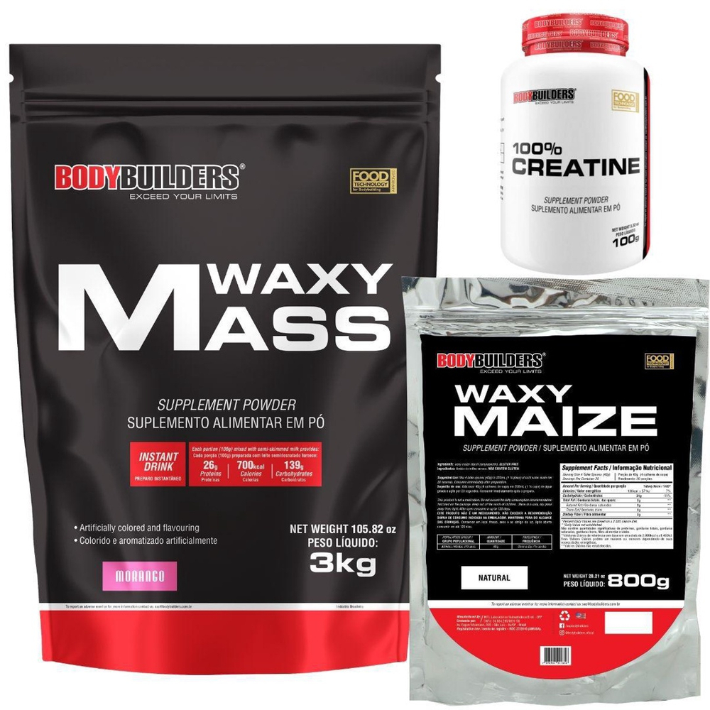 Kit Whey Waxy Mass Kg Morango Waxy Maize G Creatina Em Promo O Na Americanas