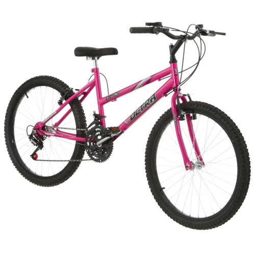 BICICLETA MOUNTAIN BIKE ARO 24 FEMININA - ROSA