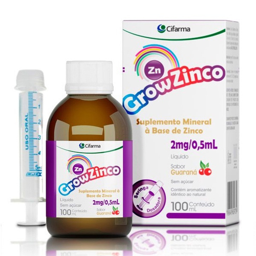 Grow Zinco Solução Oral Sabor Guaraná 100mL no Shoptime