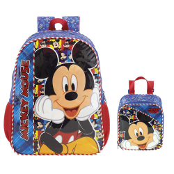 Kit Mochila Infantil Mickey Selfie Costas G Com Lancheira Menor preço em Kit Mochila Infantil Mickey Selfie Costas G Com Lancheira