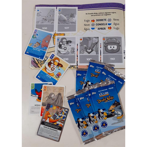 Cards Club Penguin 6 Cartas + 1 Adesivo Desafio Ninja Oficial