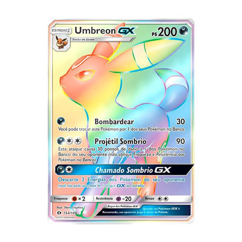 Carta Pokemon Umbreon GX Português Original Copag Sol e Lua Promo