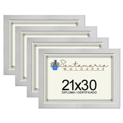 Kit 4 Molduras Porta Diploma Certificado A4 21x30 Branco Menor preço em Kit 4 Molduras Porta Diploma Certificado A4 21x30 Branco