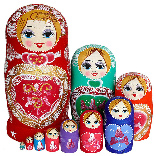 10 unidades / conjunto Bonecas russas de madeira com nidificação bonecas  russas tradicionais matryoshka em Promoção na Americanas