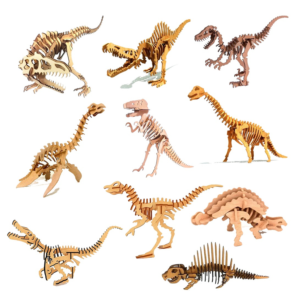 Em promoção! 3d Exclusivo De Dinossauros De Animais De Madeira