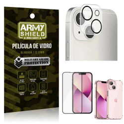 Kit iPhone 13 Mini 5.4 Película de Câmera + Película 3D + Capa Anti Impacto - Armyshield Menor preço em Kit iPhone 13 Mini 5.4 Película de Câmera + Película 3D + Capa Anti Impacto - Armyshield
