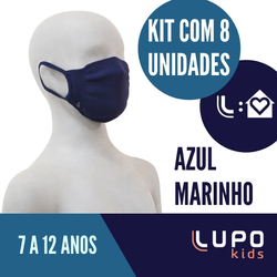Máscara Lupo Infantil (Kit c/8) Virus Bac-Off - Azul Marinho Menor preço em Máscara Lupo Infantil (Kit c/8) Virus Bac-Off - Azul Marinho