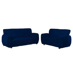 Capa de Sofá Coladinha Kit 2 e 3 Lugares Azul Marinho Menor preço em Capa de Sofá Coladinha Kit 2 e 3 Lugares Azul Marinho